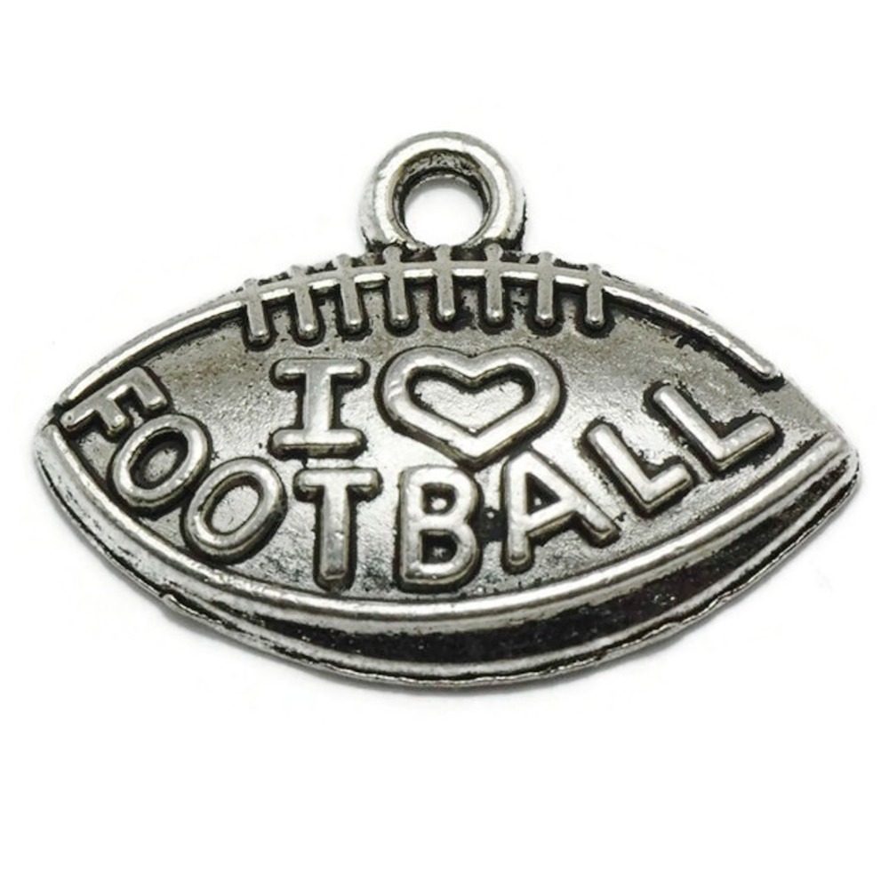10pcs I‎ Love Football Charms, jewelry making supplies